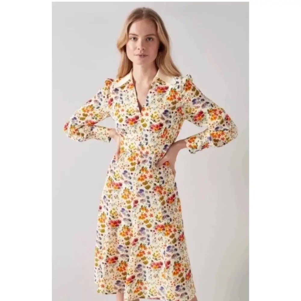 ❌❌SOLD❌❌ Elsewhere❌❌LK Bennett Silk Multicolor Floral Dress